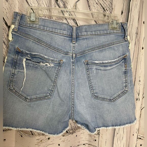 Express Shortie Vintage High Rise Side Lace-Up Cutoff Shorts 2 - Picture 3 of 9